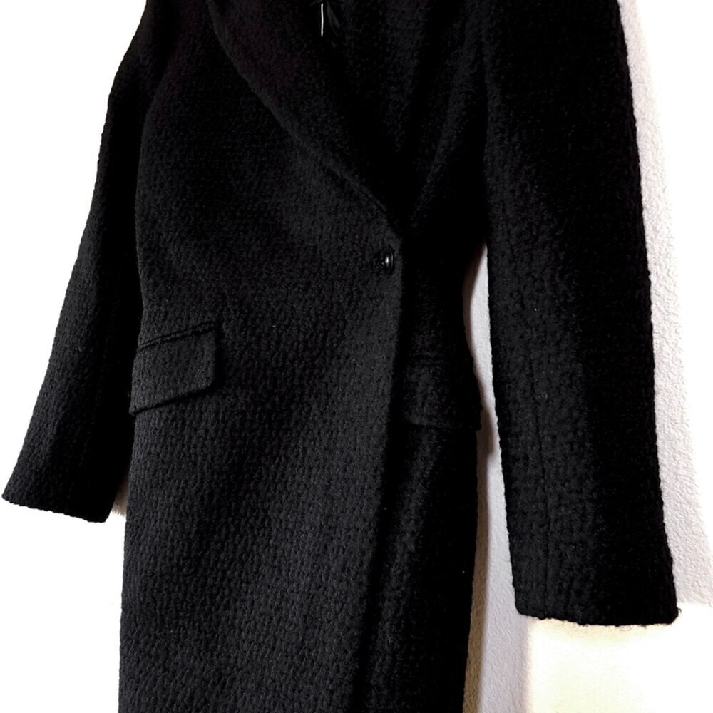 NEW L'Academie Boucle Wool Micha Long Coat Black Tailored Old Money Minimal XS - Picture 6 of 15